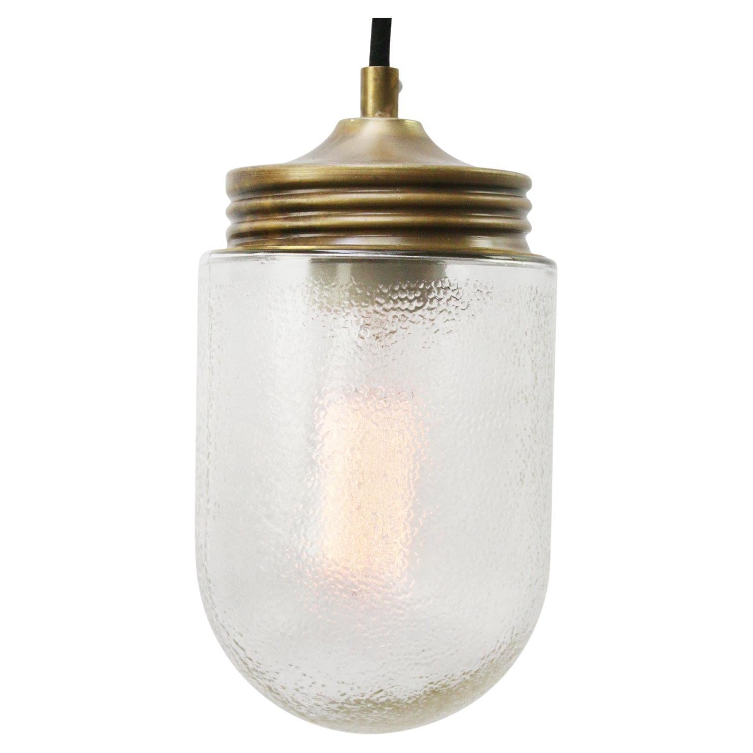 Frosted Glass Vintage Industrial Brass Pendant Light