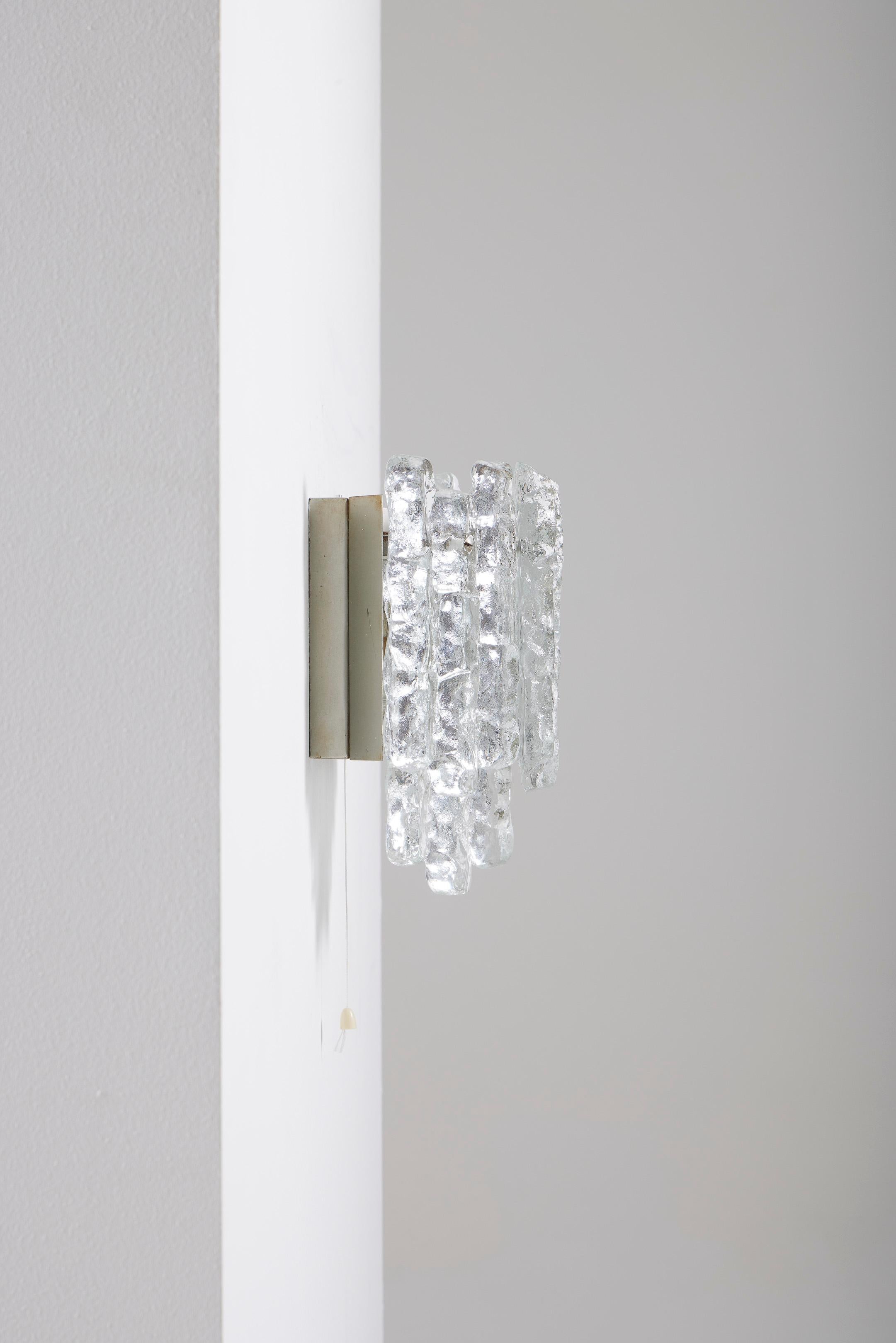 Frosted glass wall sconce by Julius Theodor Kalmar For Sale 1