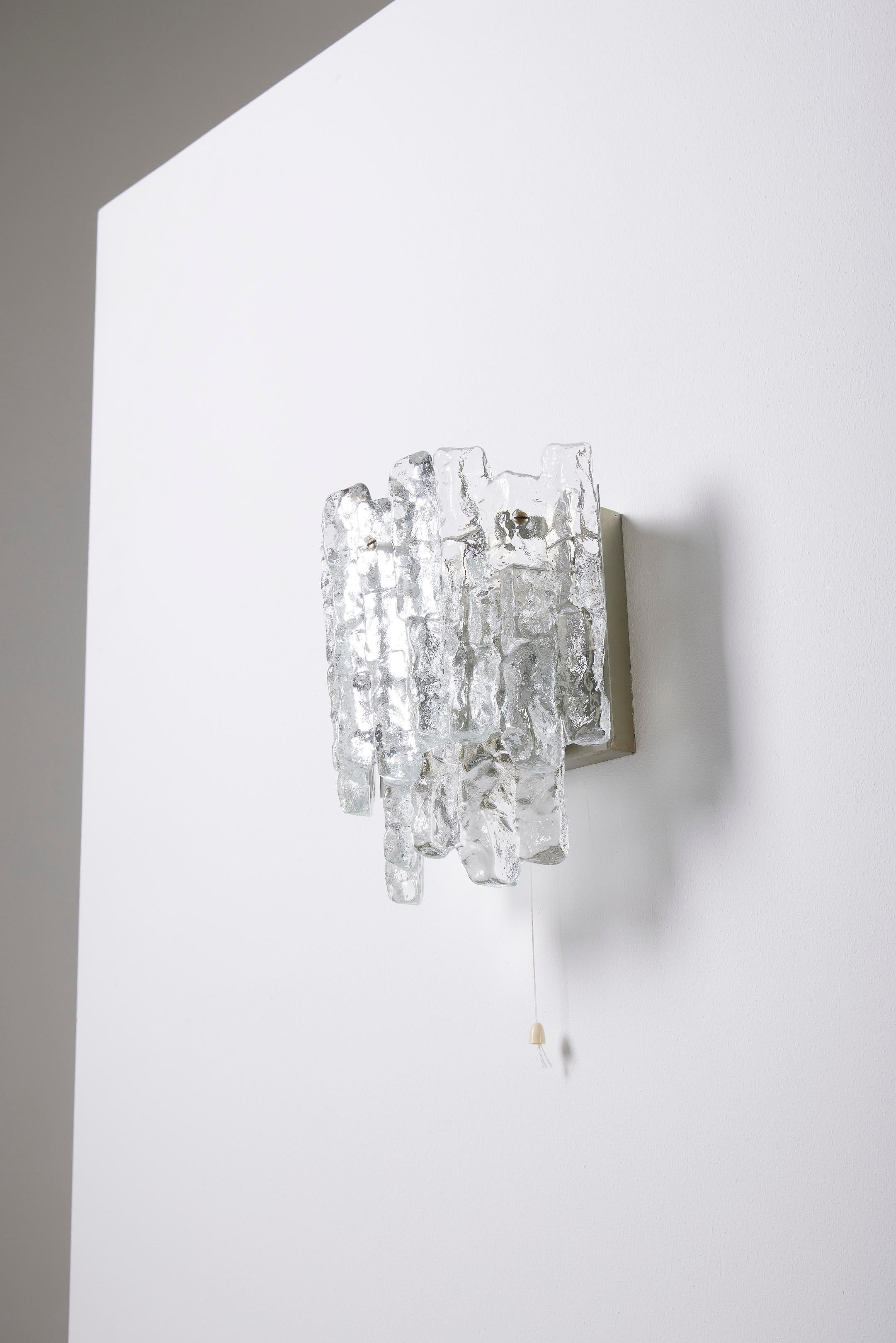 Frosted glass wall sconce by Julius Theodor Kalmar For Sale 4