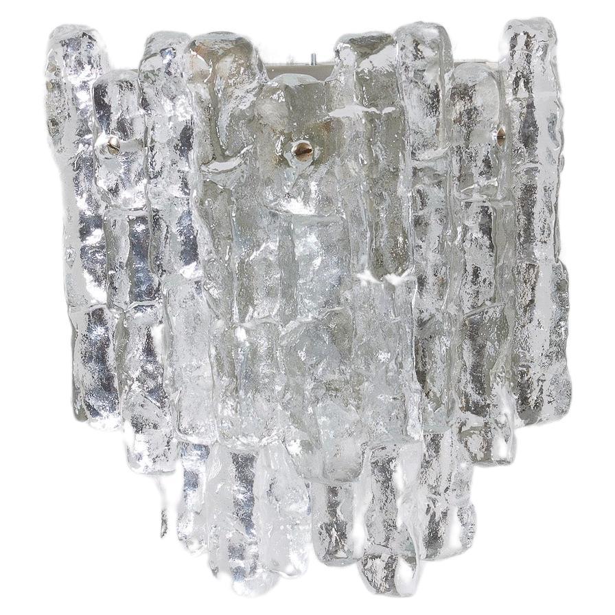 Frosted glass wall sconce by Julius Theodor Kalmar For Sale