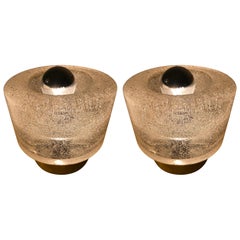 Vintage Frosted Iceglass Table Lamps by Peill 
Putzler, 1970s, Set