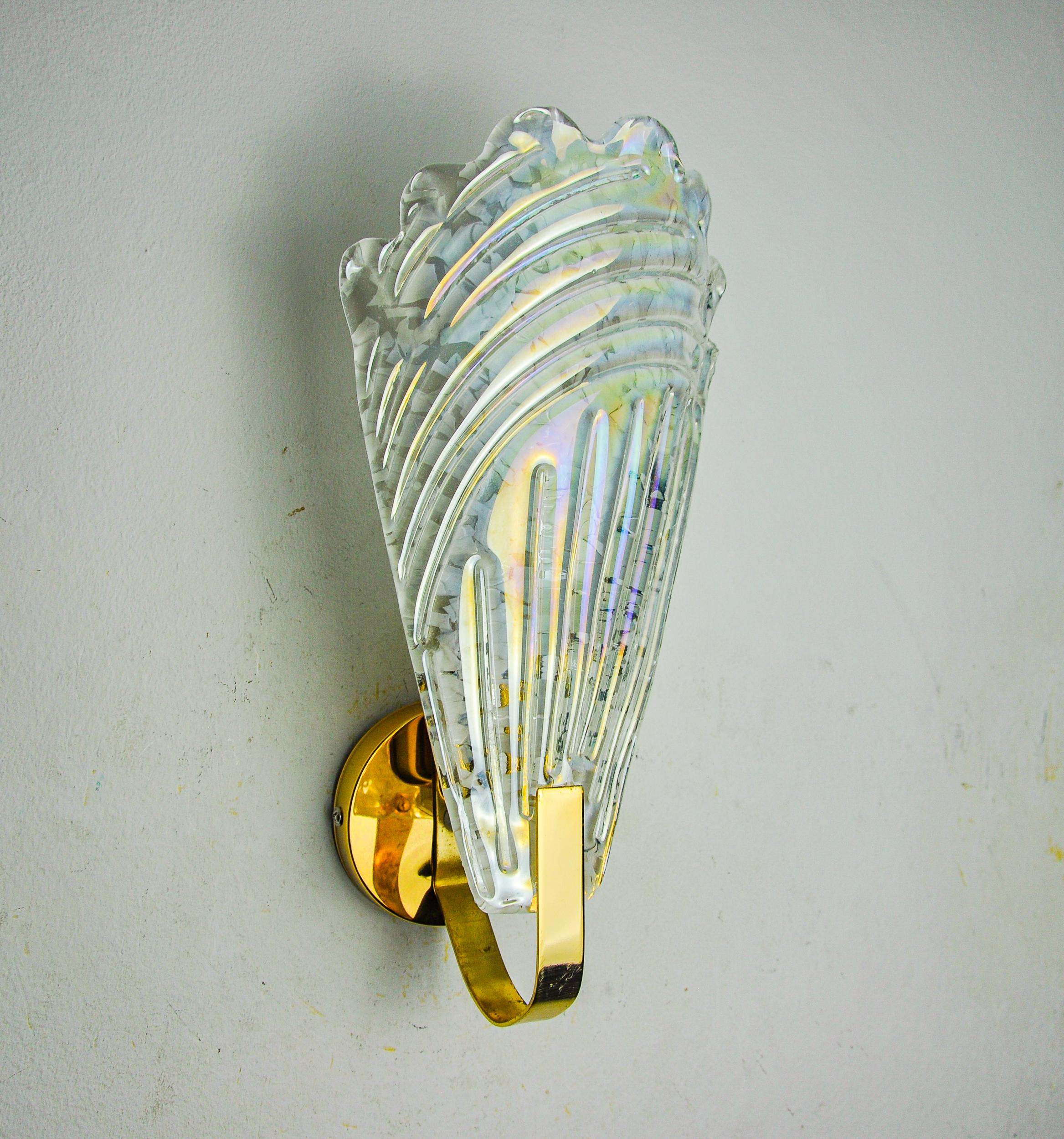 italien Applique givrée, verre de Murano, Italie, 1970 en vente