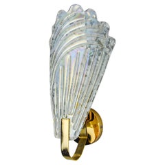 Frosted leaf wall light, Murano glass, Italy, 1970