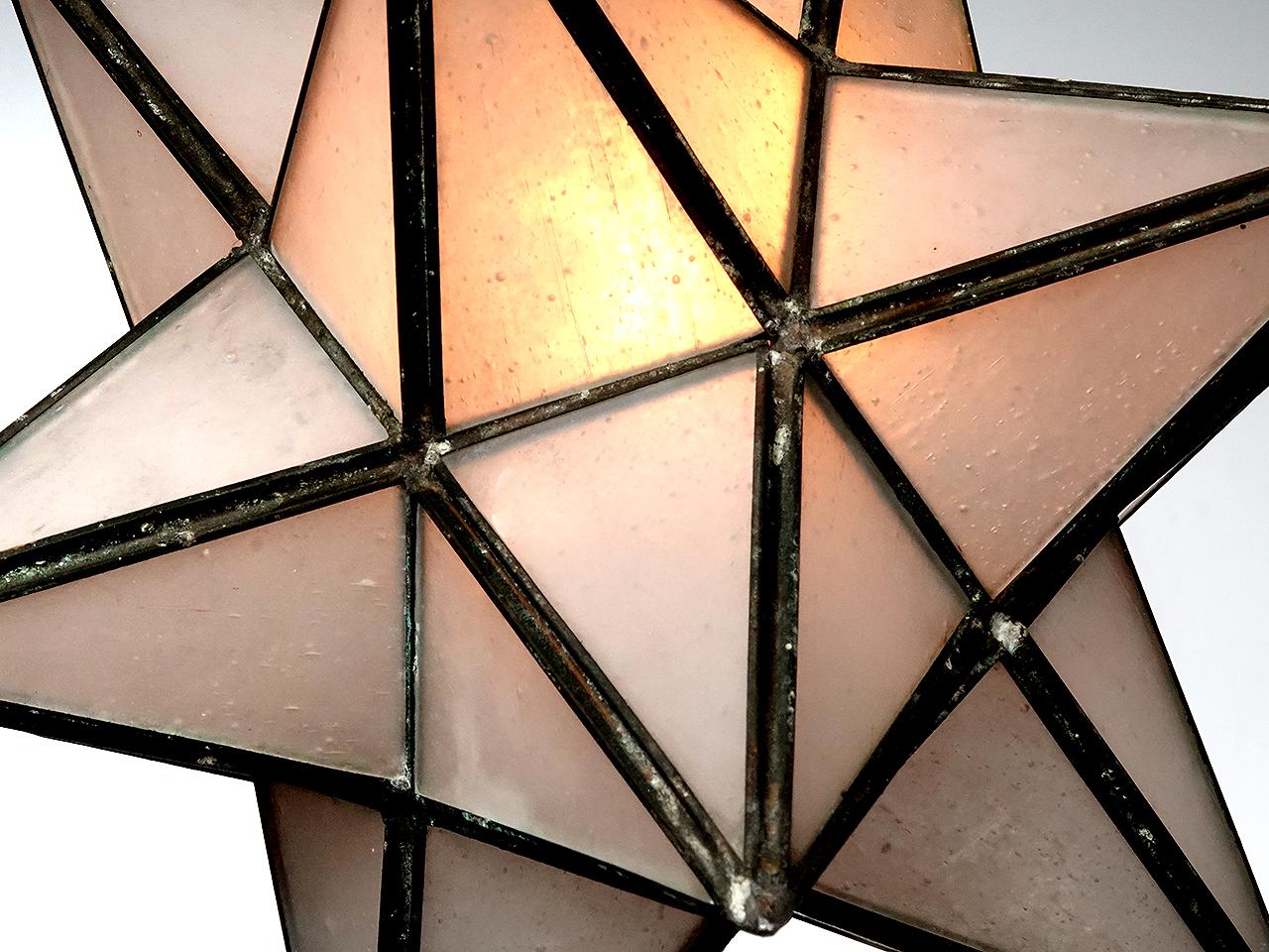 Art Deco Frosted Moravian Star Pendent For Sale