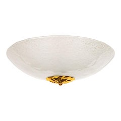 Frosted Murano Glass Bowl Flush Mount
