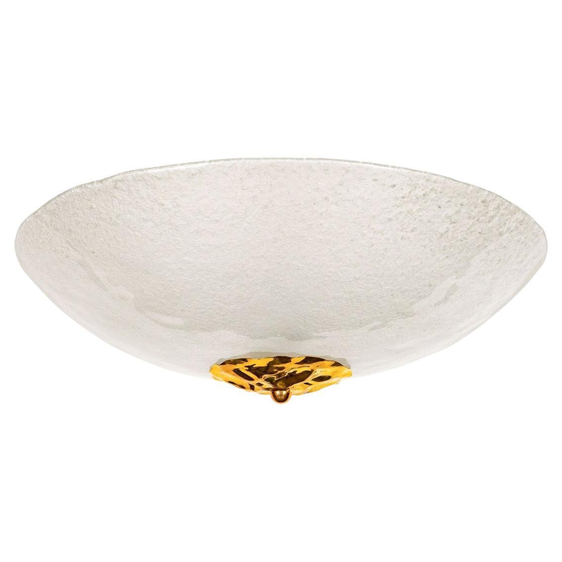 Frosted Murano Glass Bowl Flush Mount