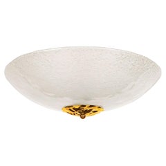 Vintage Frosted Murano Glass Bowl Flush Mount