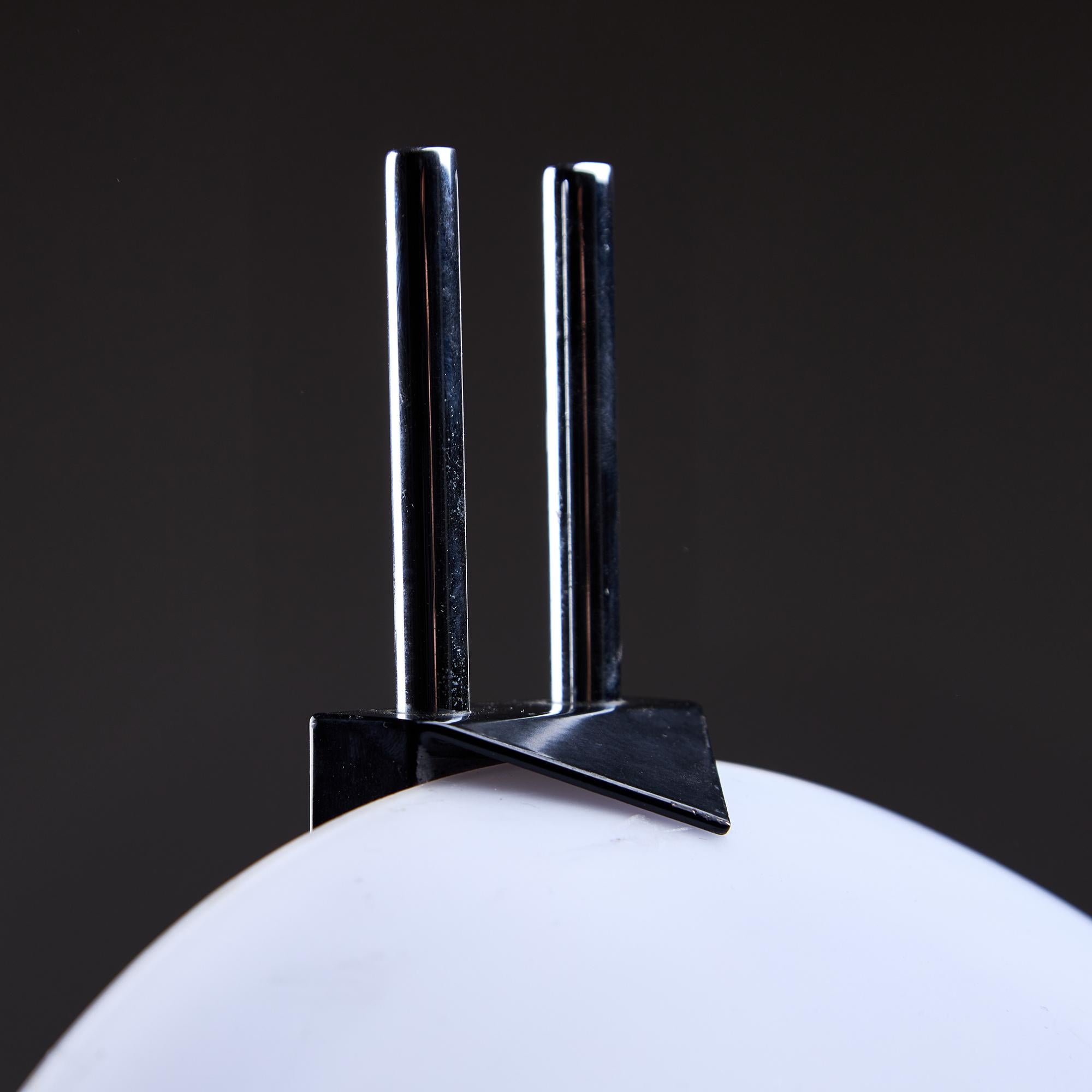 Frosted Murano Glass Postmodern Table Lamp with Abstract Blue Stripes For Sale 5
