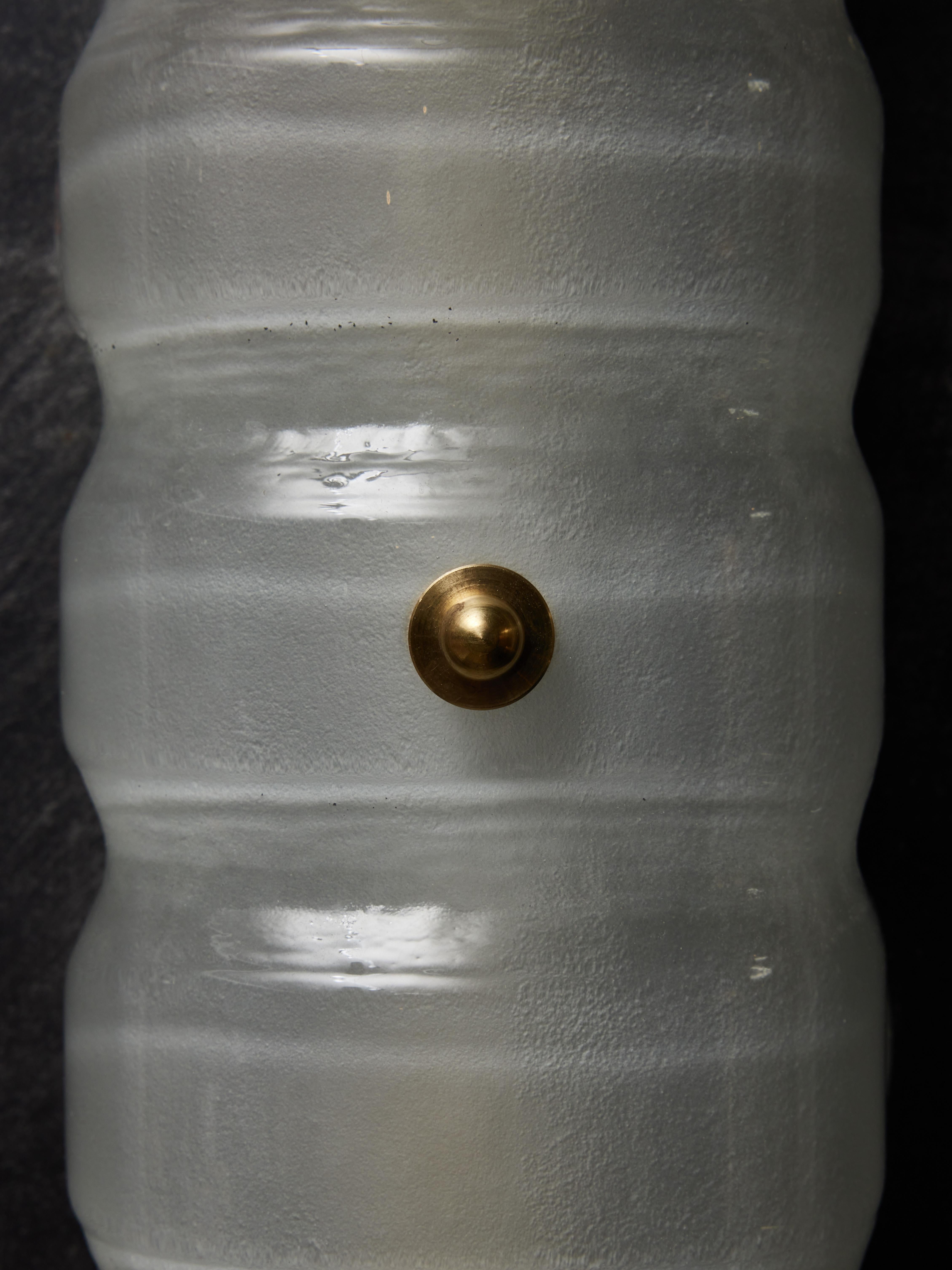 Frosted Murano Glass Wall Sconces For Sale 1
