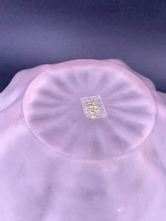 Frosted Pink Star Shaped Glass Bowl or Sculpture