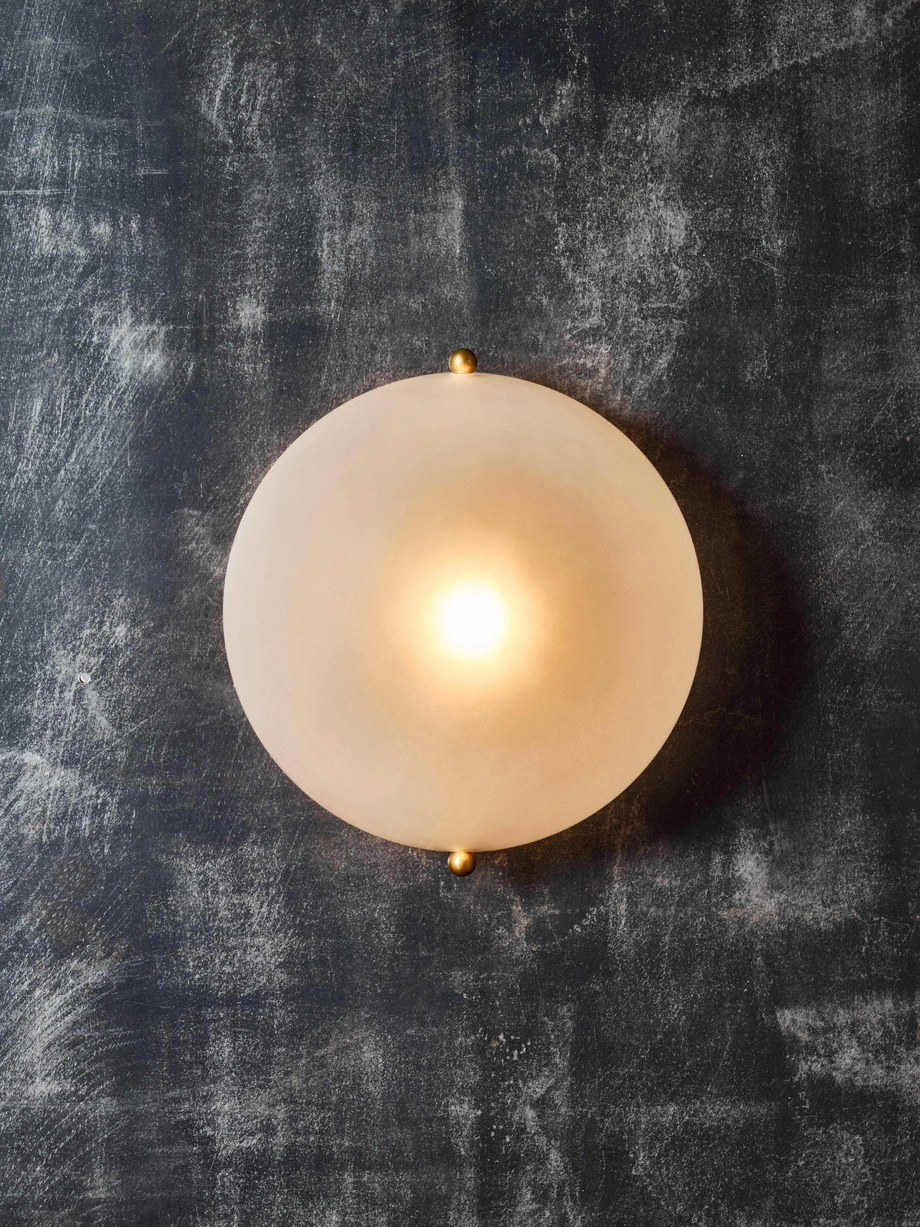 Modern Frosted Semi Globe Wall Sconces For Sale