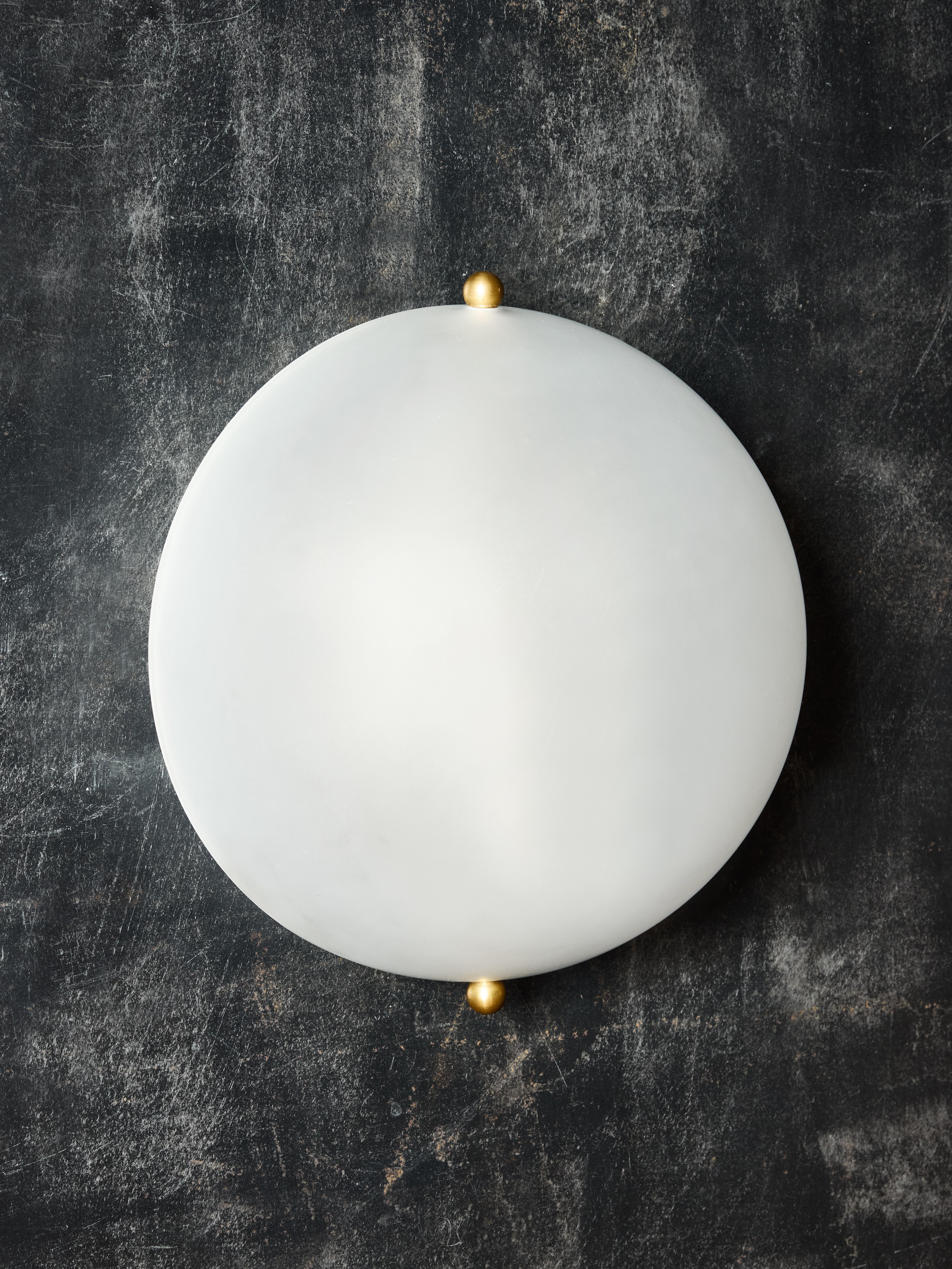 Italian Frosted Semi Globe Wall Sconces For Sale