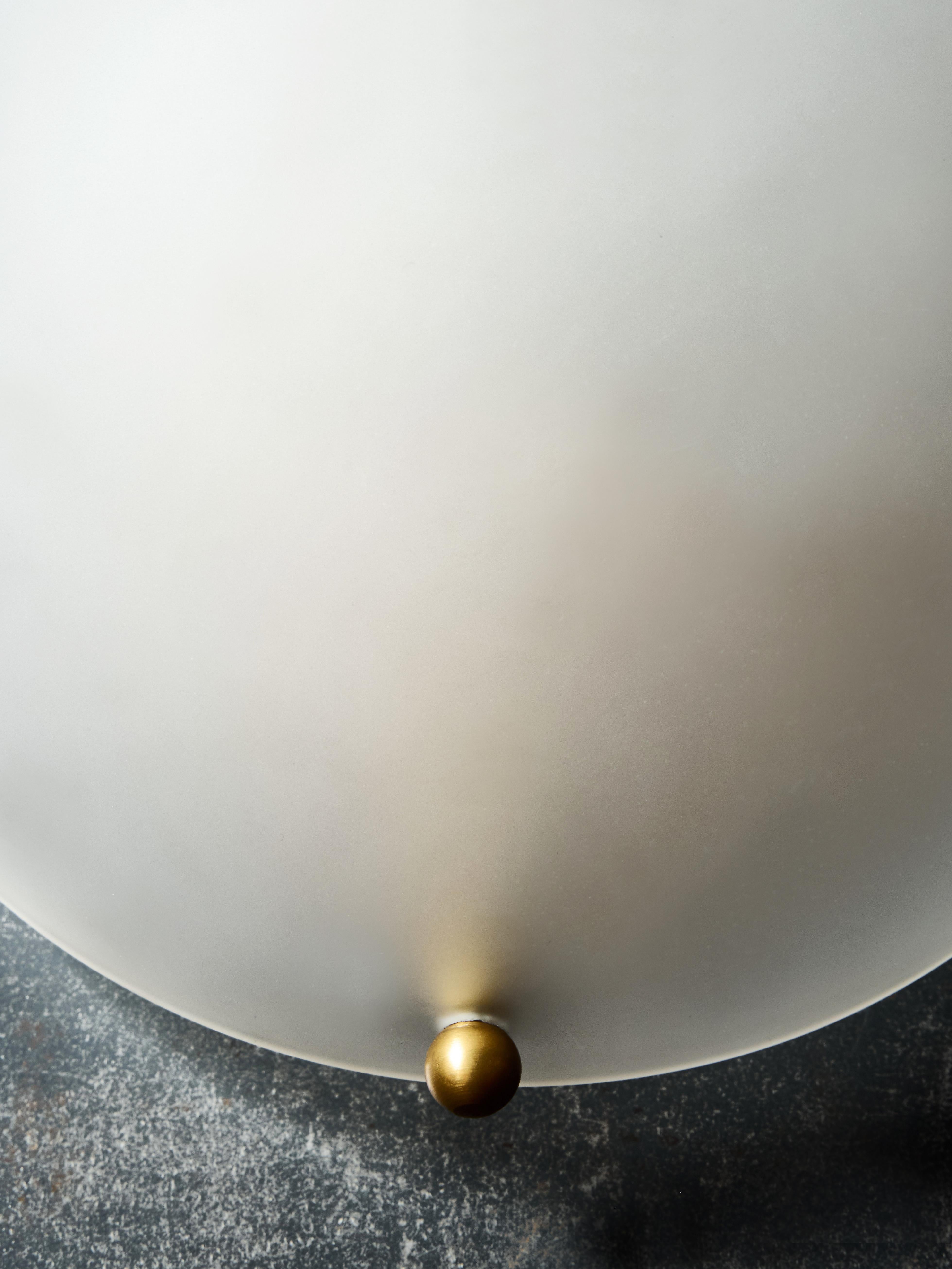 Frosted Semi Globe Wall Sconces In New Condition For Sale In Saint-Ouen, IDF