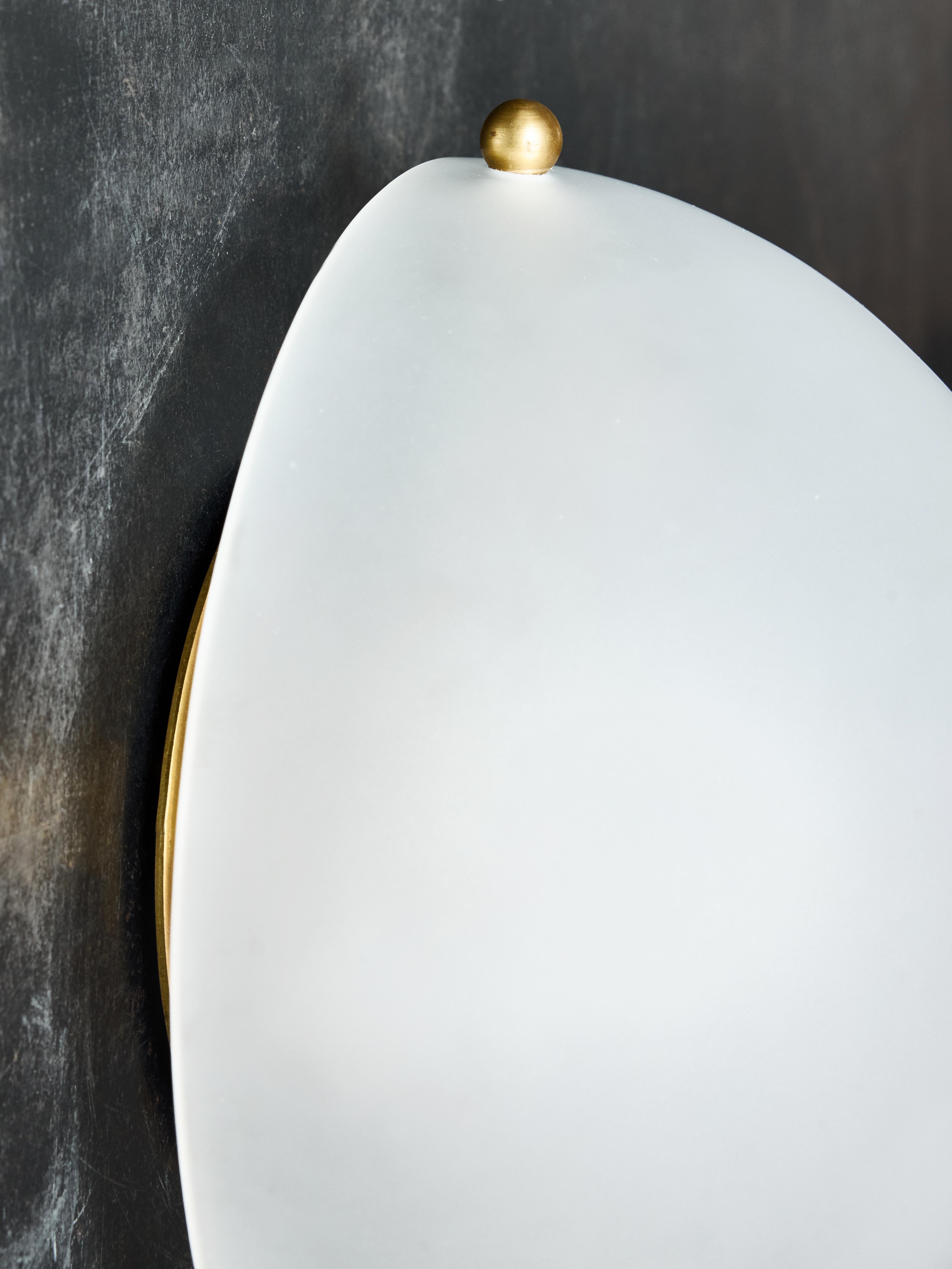 Contemporary Frosted Semi Globe Wall Sconces For Sale