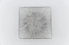 Frosted Square Ice Glass Flush Mount from Doria Leuchten, Germany, 1960s