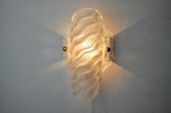 Mattierte Wandleuchte, Murano-Glas, Italien, 1970