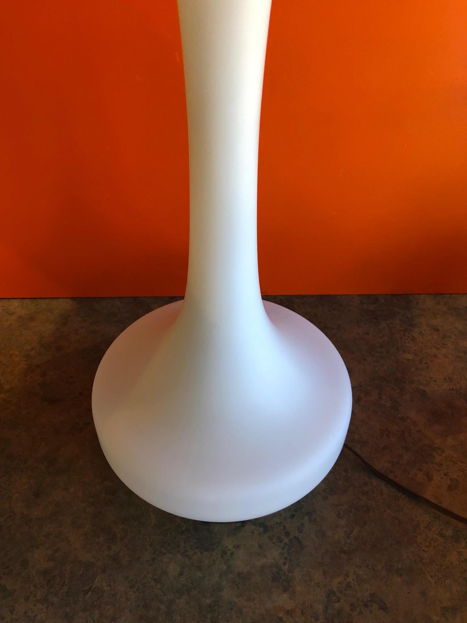 American Frosted White Glass Lamp with Lighted Base by Laurel Lamp Co