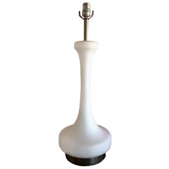 Frosted White Glass Lamp with Lighted Base by Laurel Lamp Co