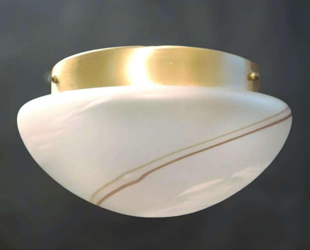 20th Century Frosted White Murano Flush Mount, 2 Available For Sale