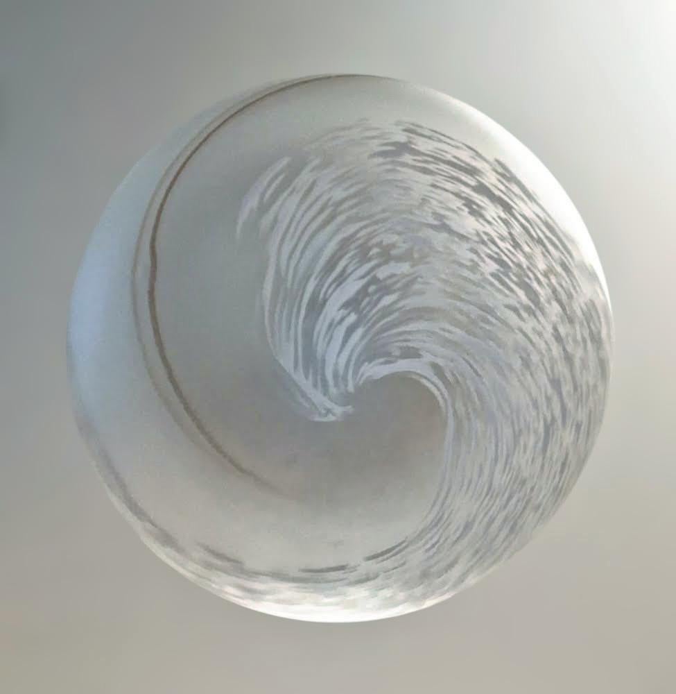 Blown Glass Frosted White Murano Flush Mount, 2 Available For Sale