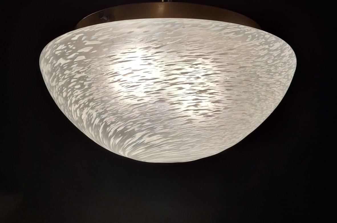 Frosted White Murano Flush Mount For Sale 3