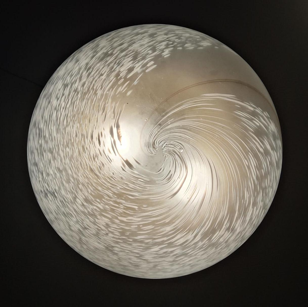 Frosted White Murano Flush Mount For Sale 4
