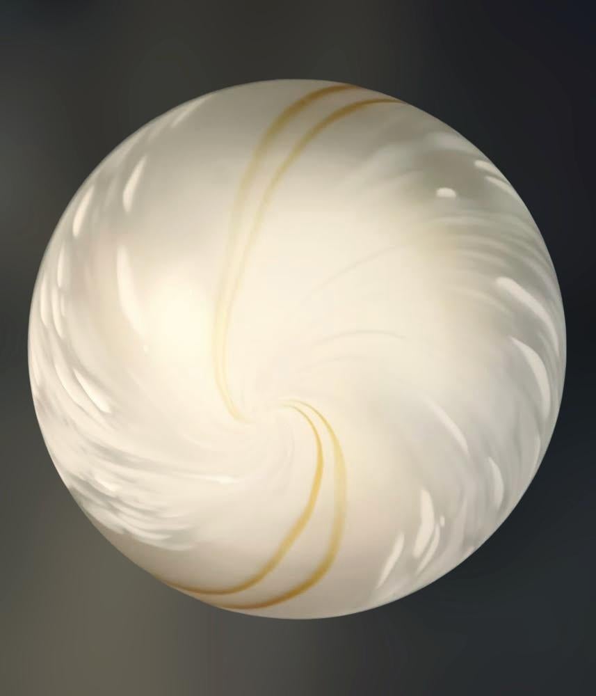 Italian Frosted White Murano Flush Mount / Sconce For Sale