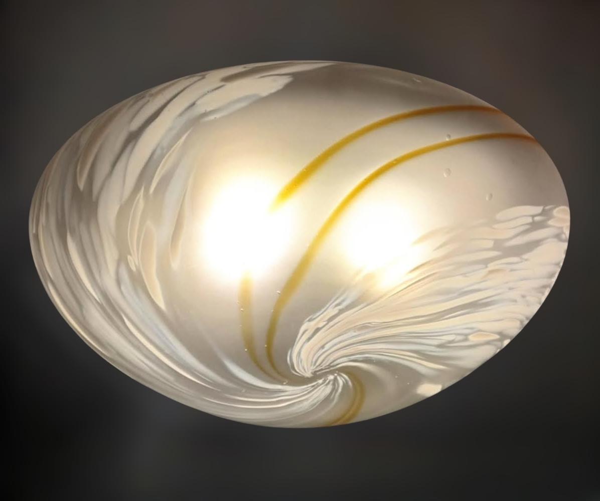Blown Glass Frosted White Murano Flush Mount / Sconce For Sale