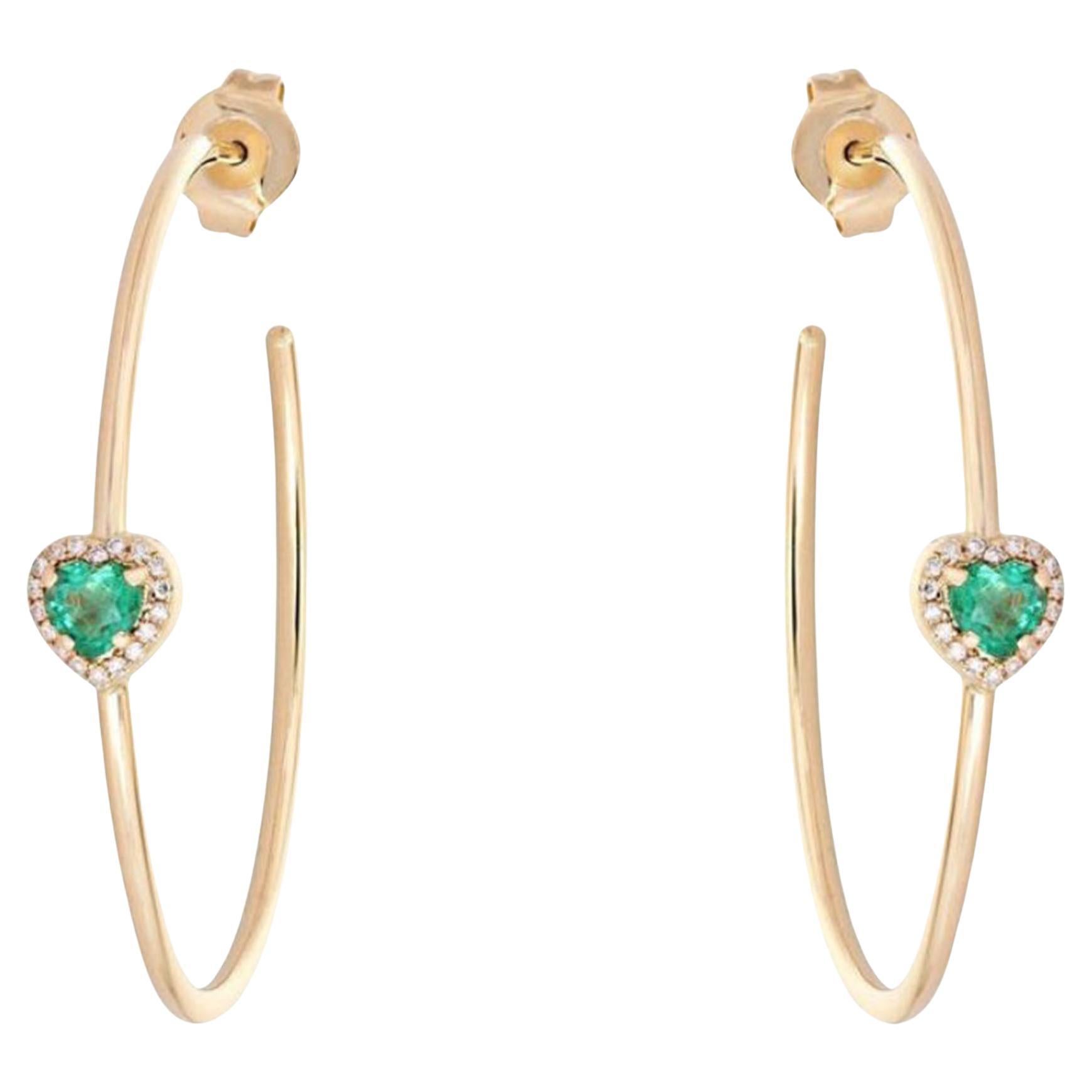 Frostlight Hoops 14K (or 18k upon request) Yellow Gold Gemstone Diamond Earrings For Sale