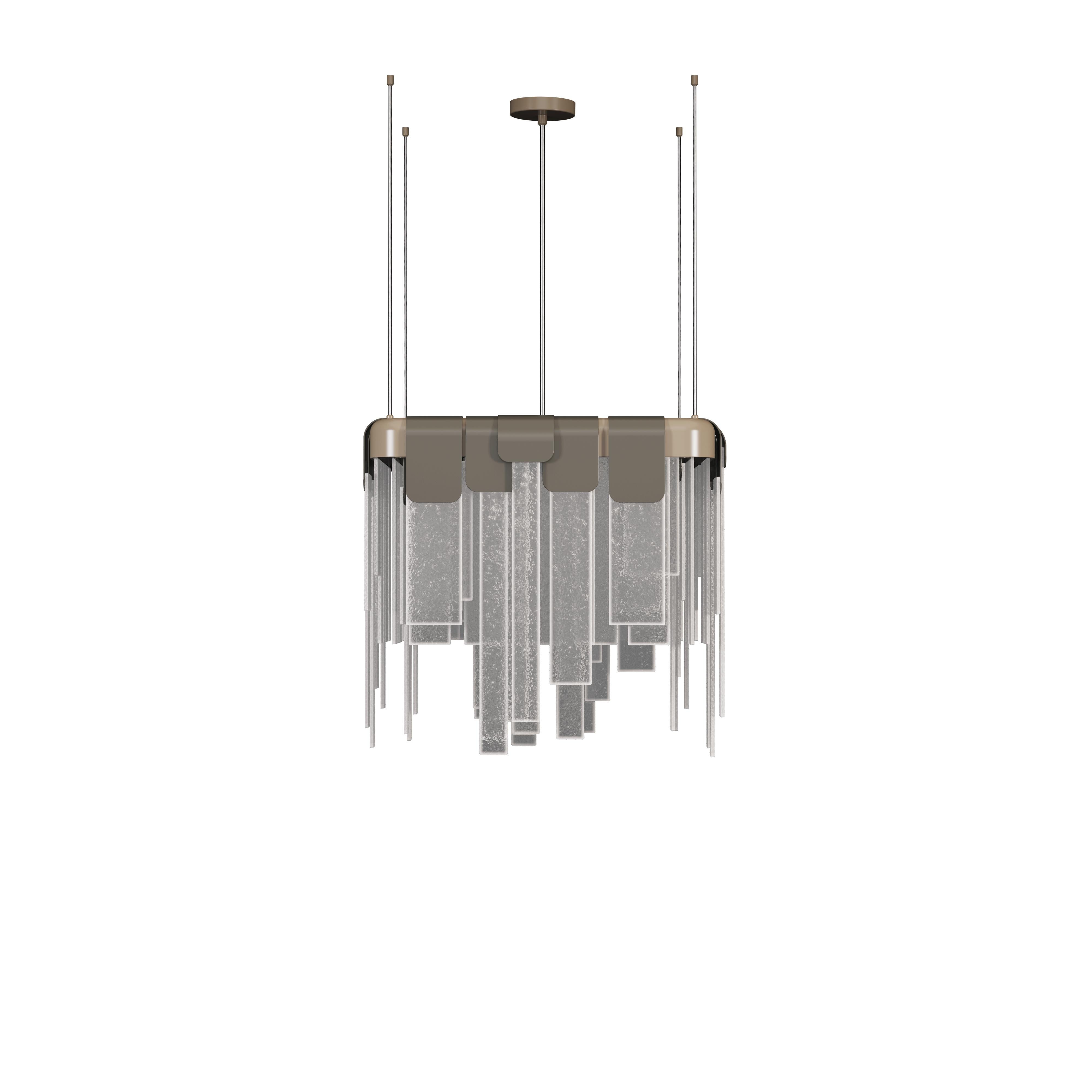 Lámpara Colgante Frostlight Latón Vidrio Artesanal Hecho en Portugal by Creativemary en Nuevo estado para la venta en RIO TINTO, PT