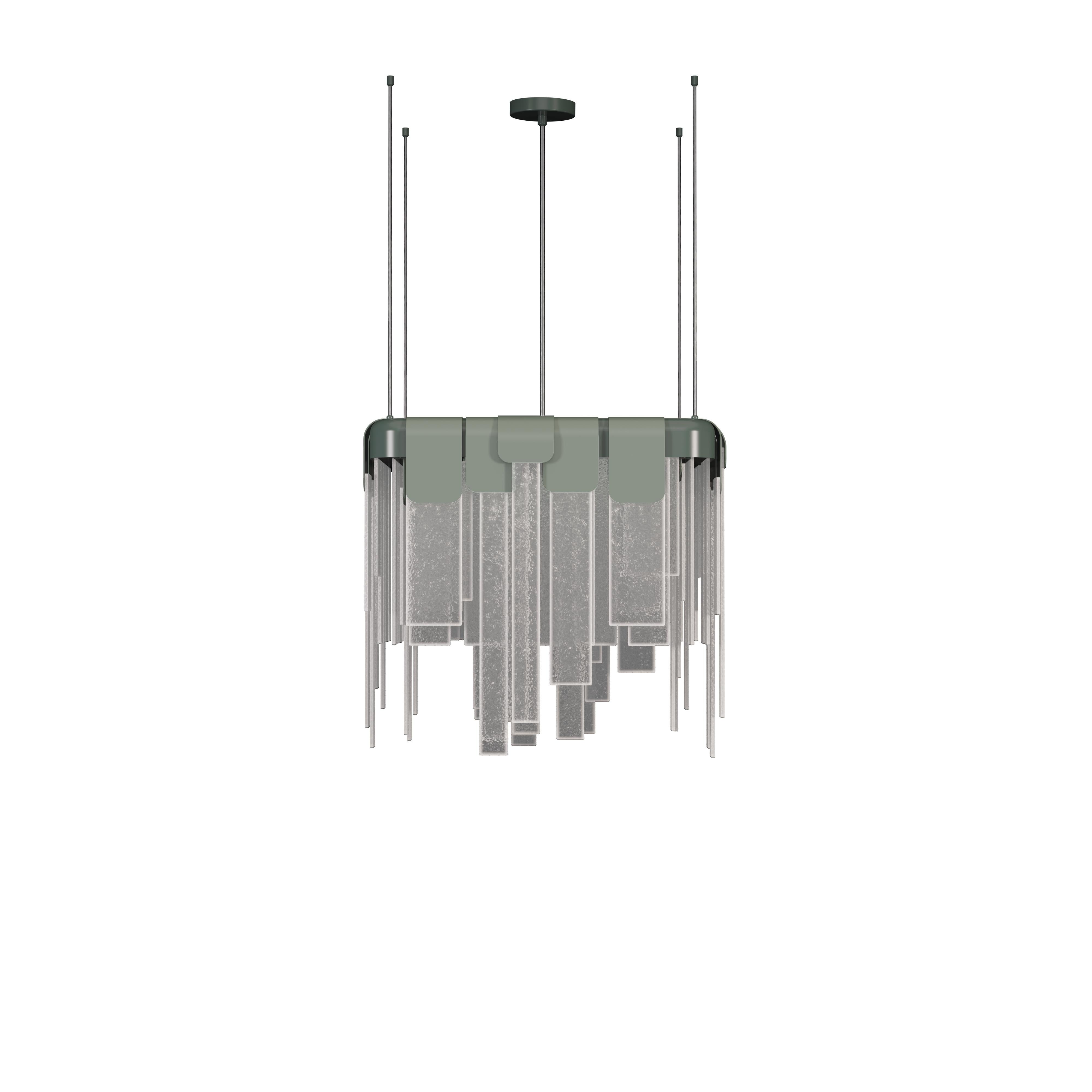 Lámpara Colgante Frostlight Latón Vidrio Artesanal Hecho en Portugal by Creativemary en venta 1