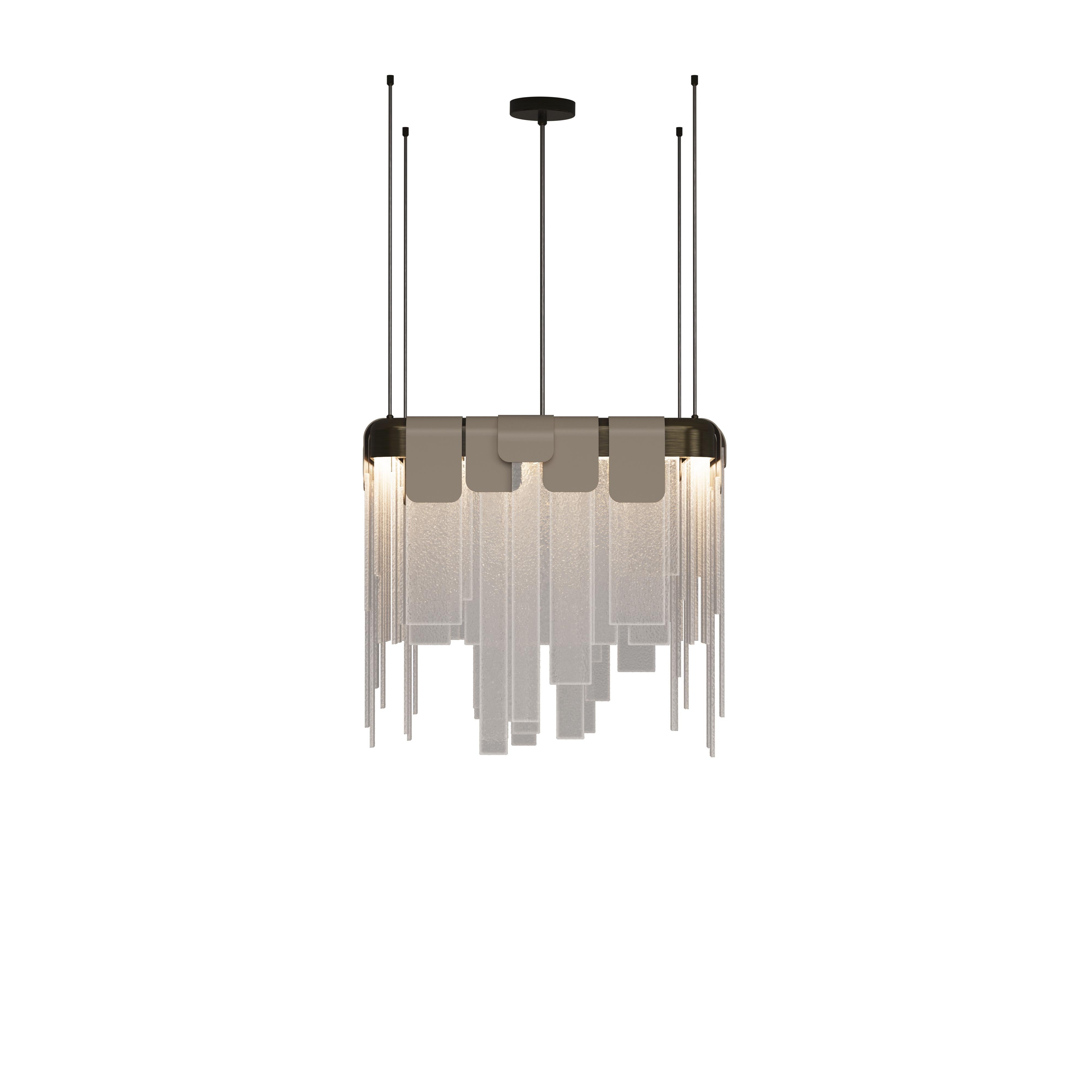 Lámpara Colgante Frostlight Latón Vidrio Artesanal Hecho en Portugal by Creativemary en venta 2