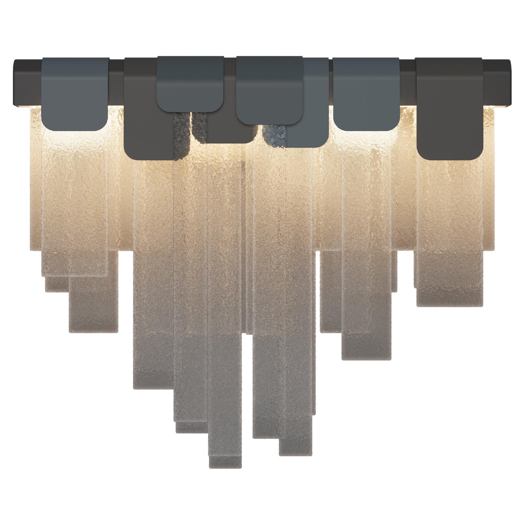 Portoghese Lampada da parete Frostlight in ottone con vetro artigianale Made in Portugal di Creativemary in vendita