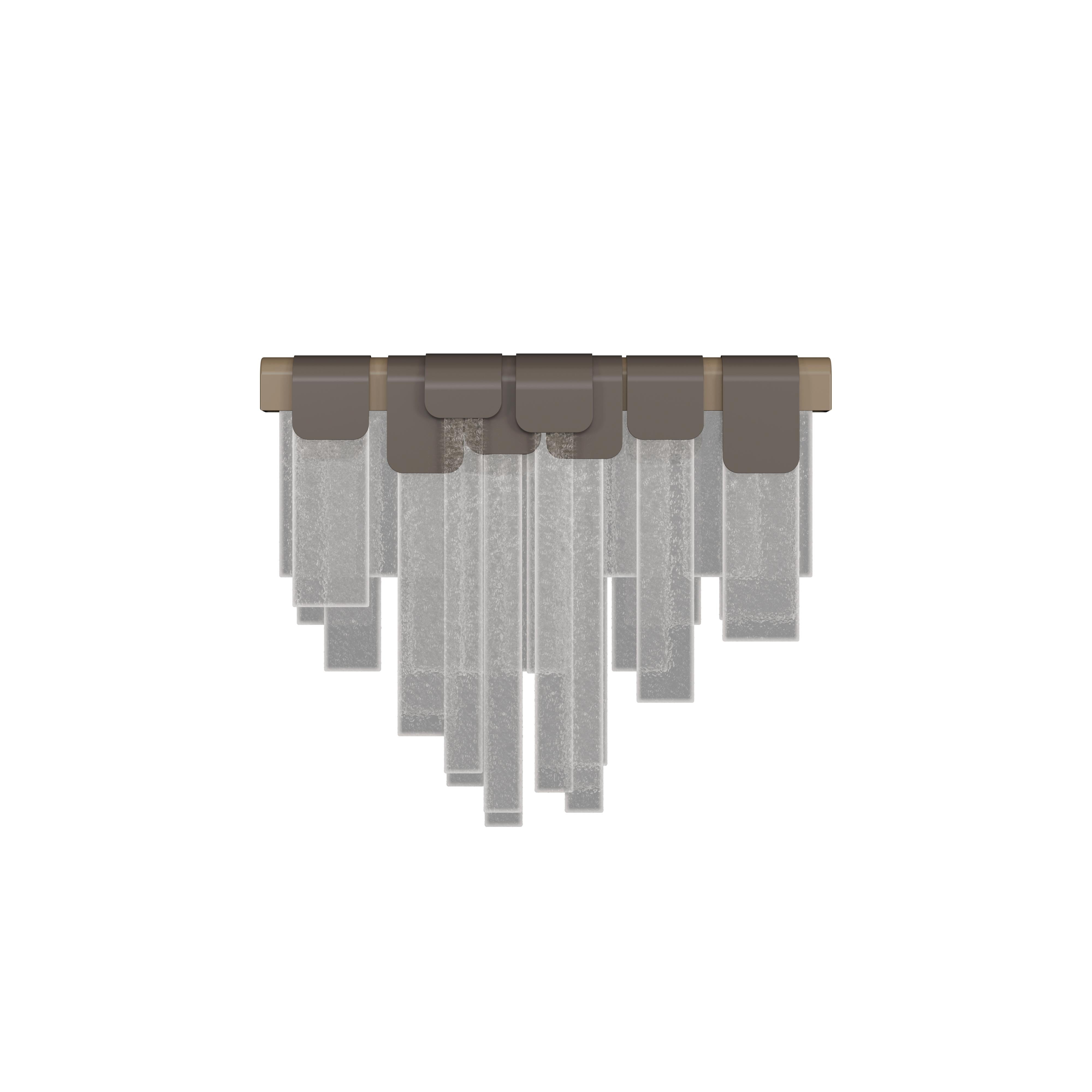 Ottone Lampada da parete Frostlight in ottone con vetro artigianale Made in Portugal di Creativemary in vendita