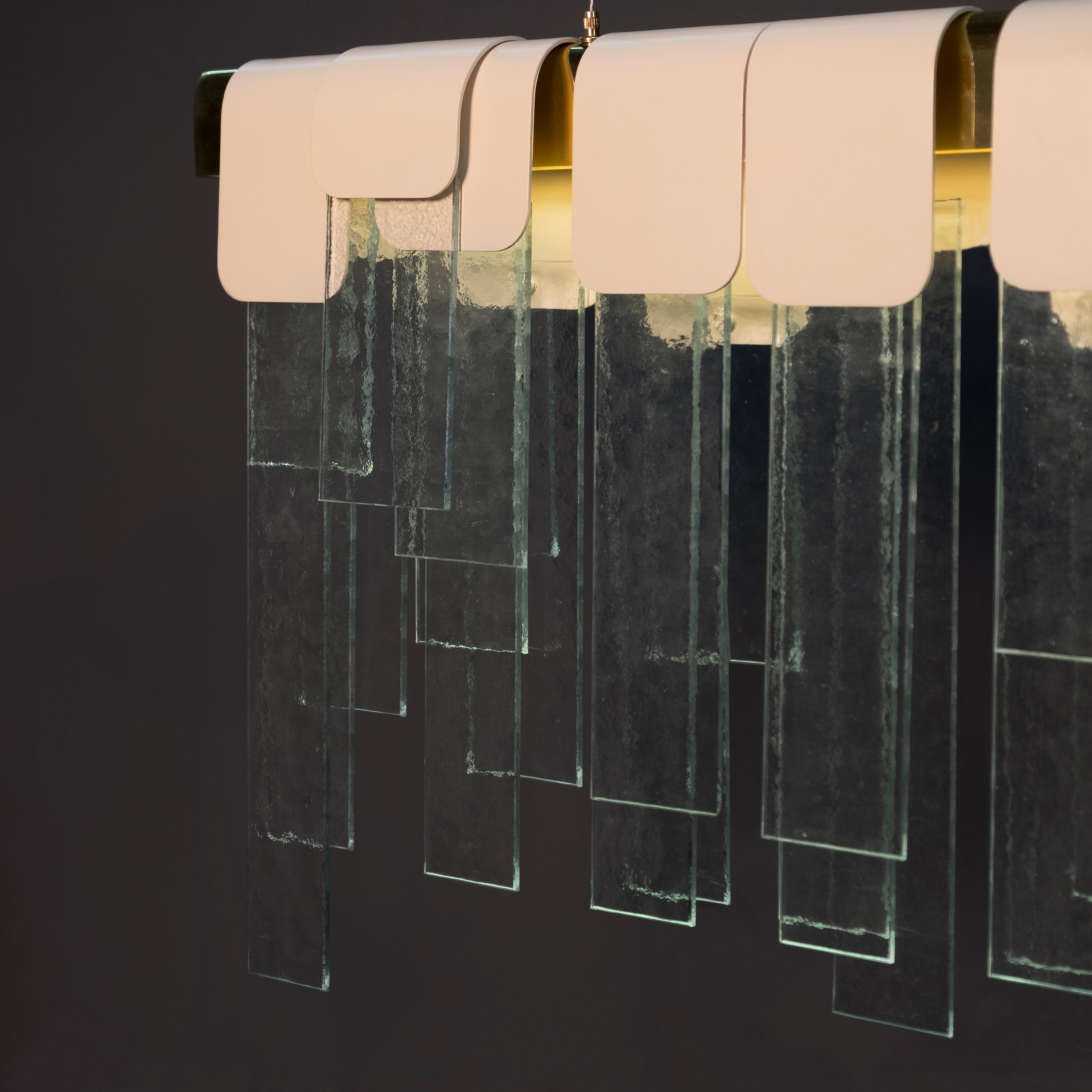 Lampada da parete Frostlight in ottone con vetro artigianale Made in Portugal di Creativemary in vendita 3
