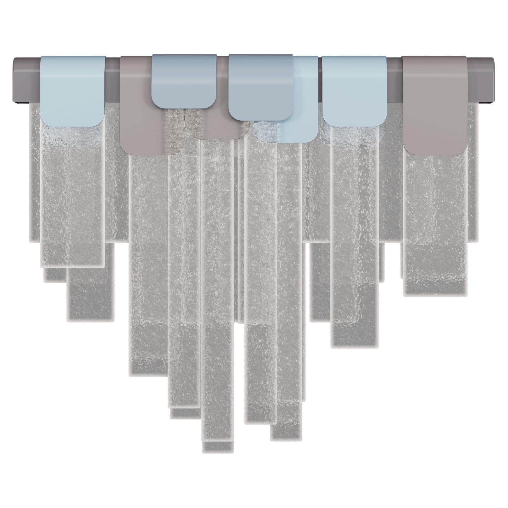 Lampada da parete Frostlight in ottone con vetro artigianale Made in Portugal di Creativemary in vendita