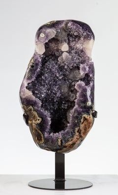 Frosty Agatised Amethyst Cluster with Polished Exterior