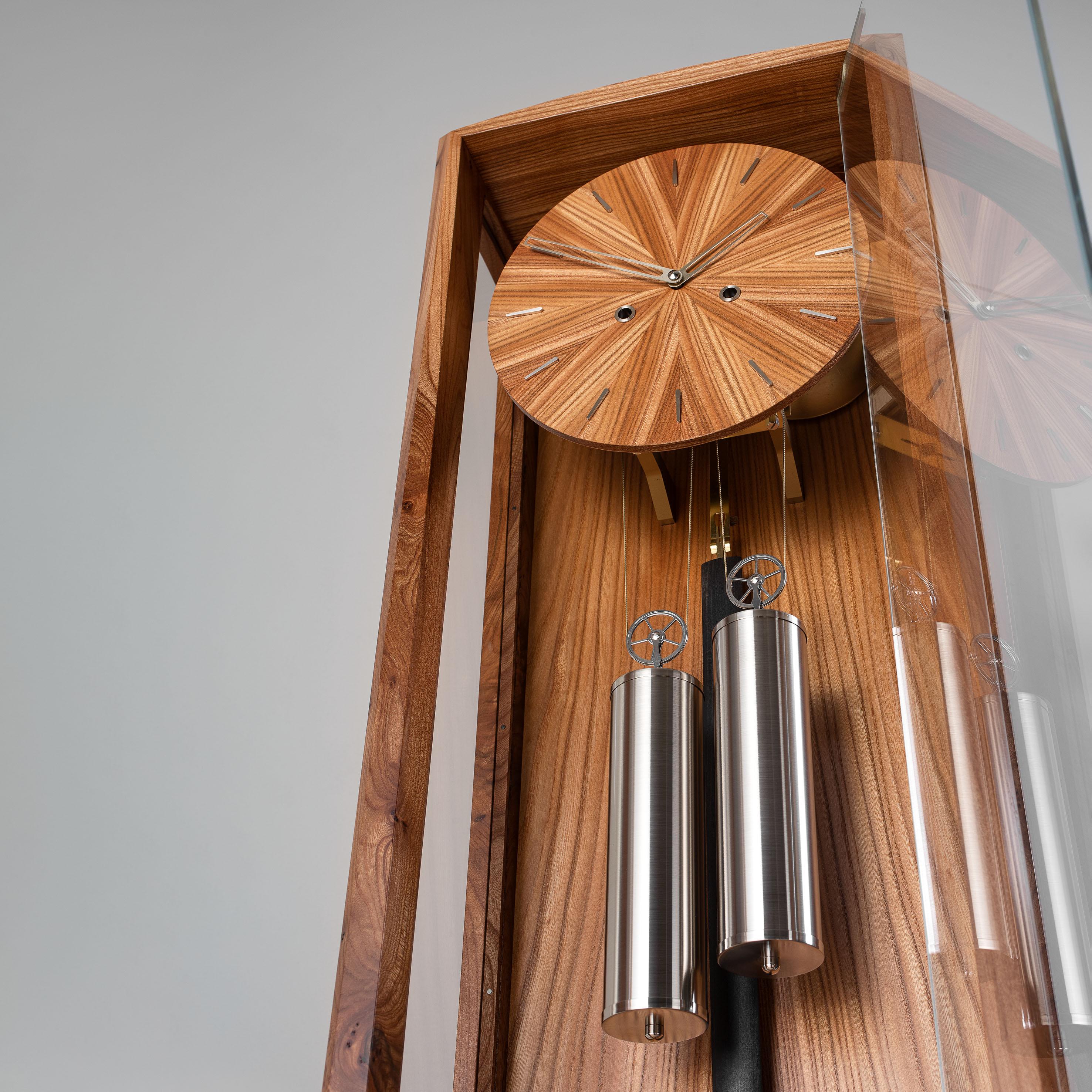 Steel Froxfield Clock, Elm For Sale