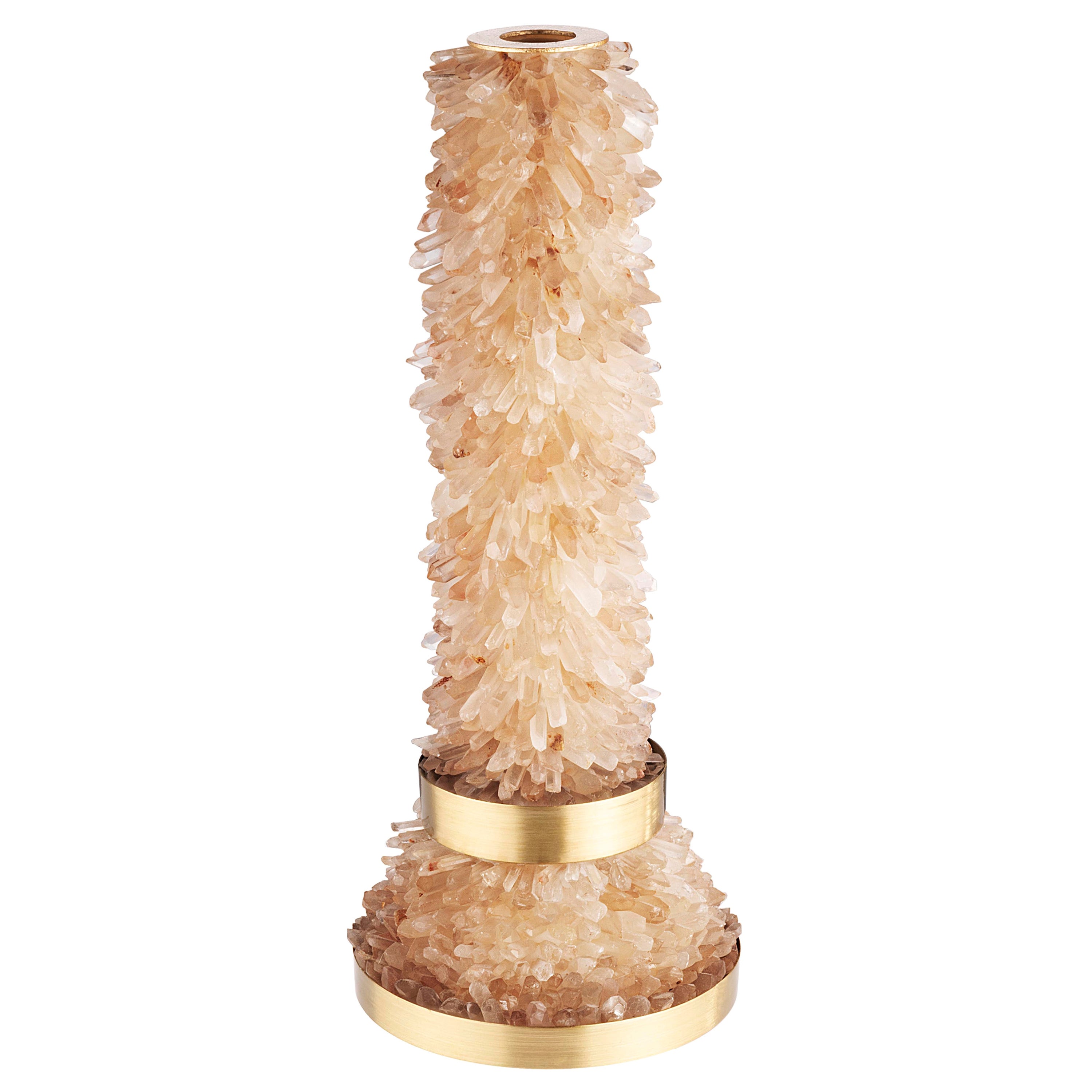 Porte-bougies, grands pointes de quartz par Aver