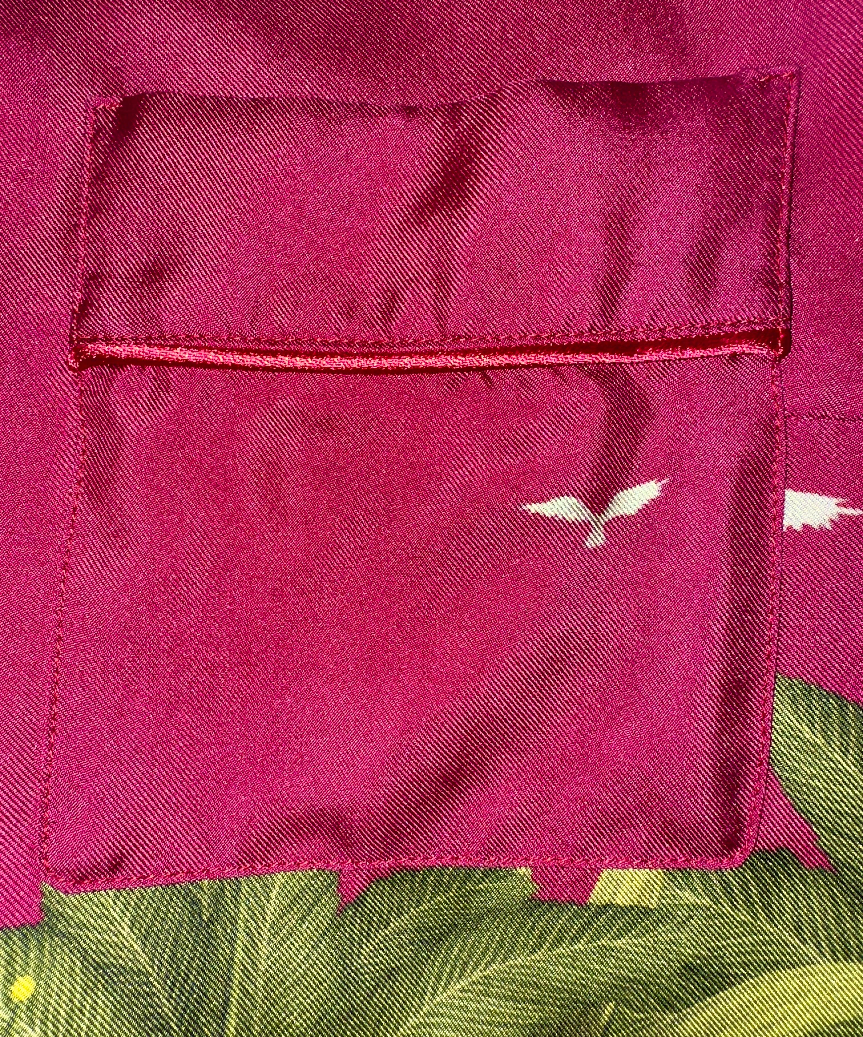 F.R.S FOR RESTLESS SLEEPERS FRS Tropical Flamingo Print Silk Resort Pants Suit S in vendita 2