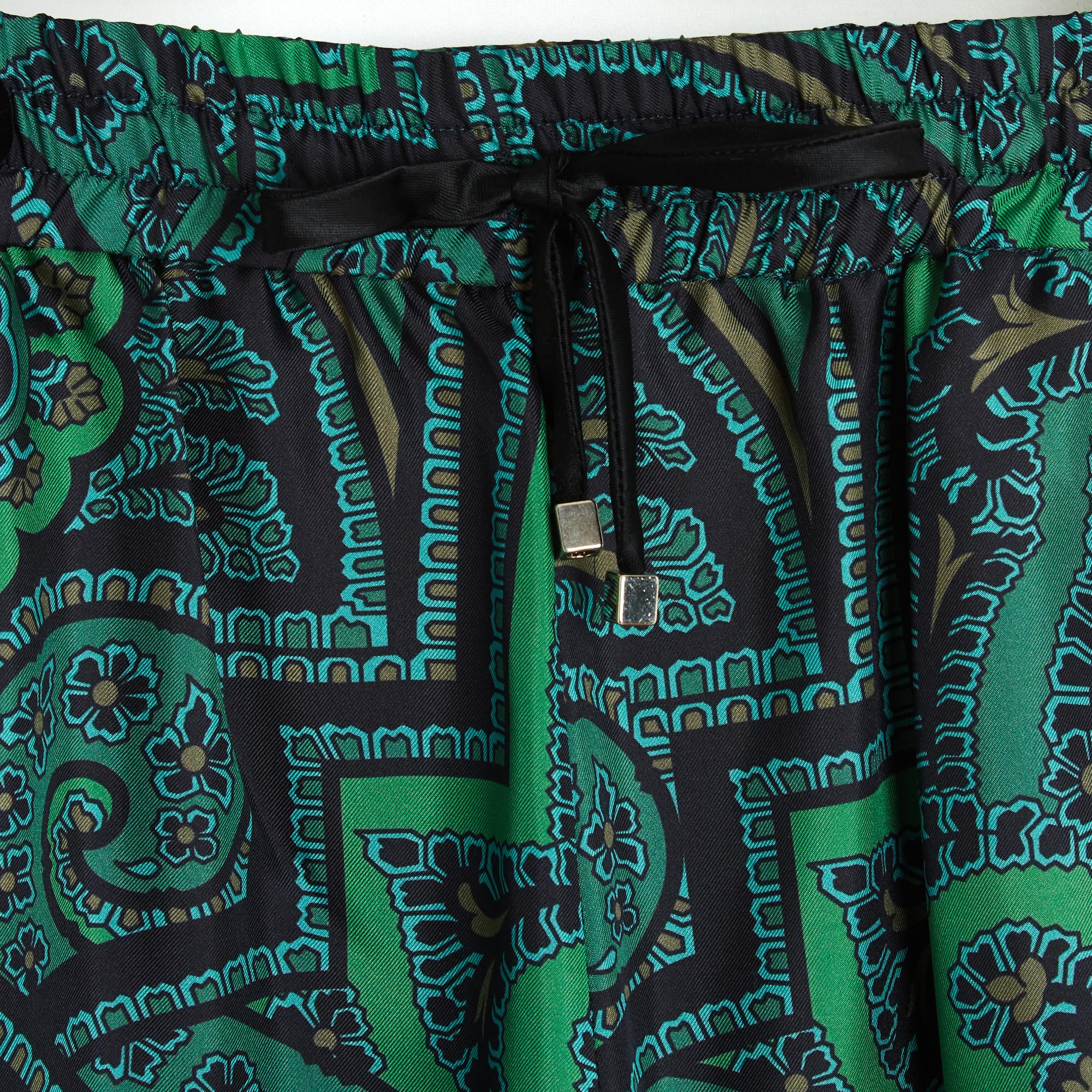 Women's or Men's F.R.S For Restless Sleepers Pantalon Large FR36 Wide Leg Green Black Pants US27 For Sale