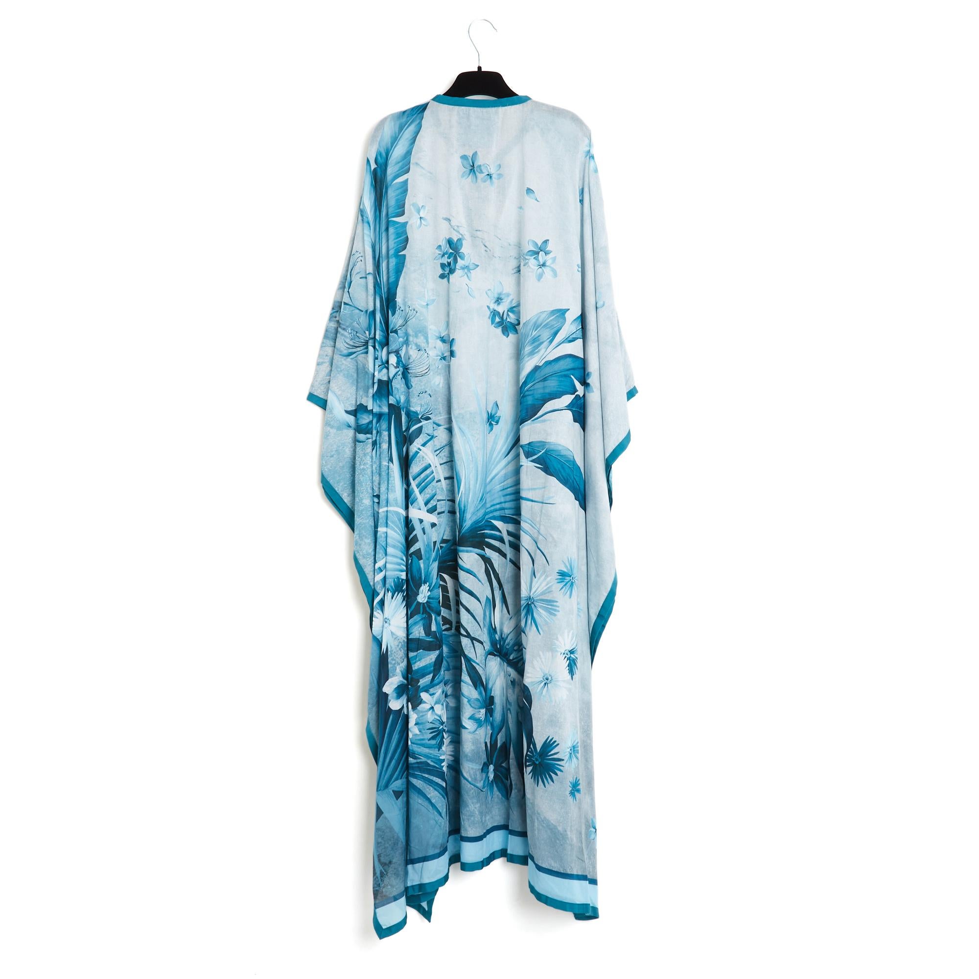 da uomo o donna F.R.S. For Restless Sleepers Robe Kaftan TU Blue Lagoon Cotton Palms Dress OS in vendita