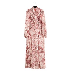F.R.S. For Restless Sleepers Robe Soie FR38 Pink Silk Twill Maxi Dress UK10 US8