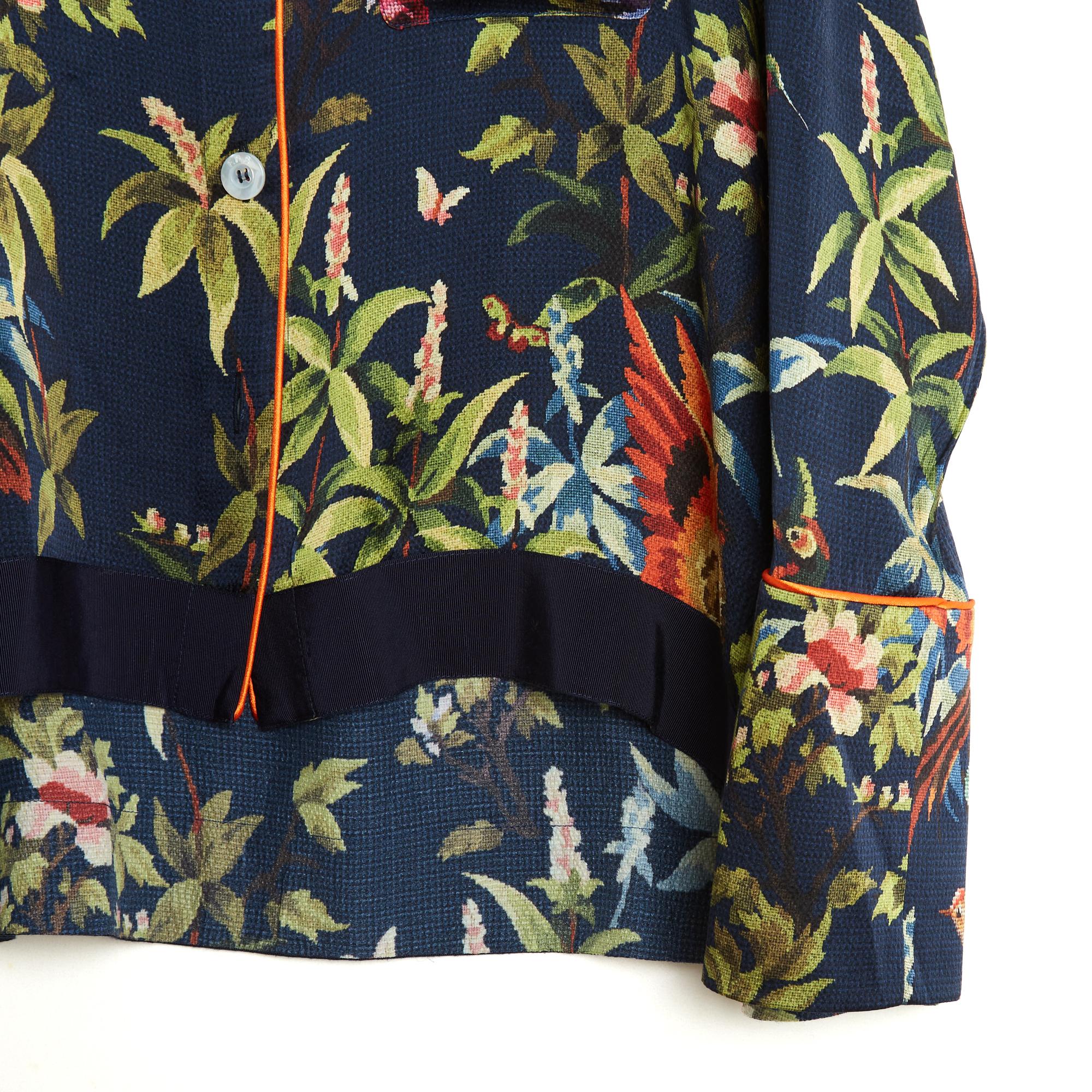 da uomo o donna F.R.S. For Restless Sleepers Top TU Stampa Stitch by Stitch Navy Giacca in seta OS FRS in vendita