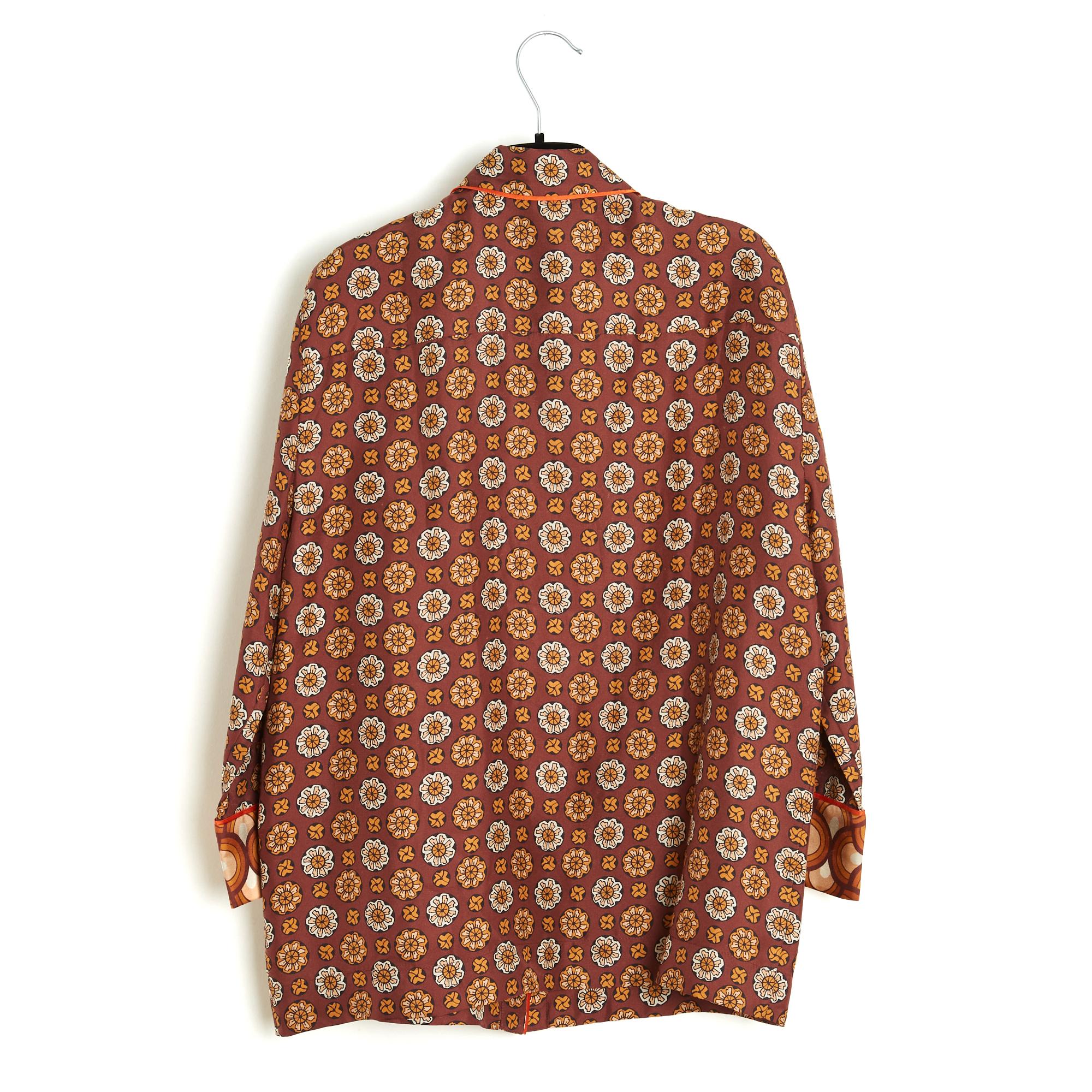 F.R.S. For Restless Sleepers Top TU Geometric gold Silk Jacket OS FRS For Sale 1