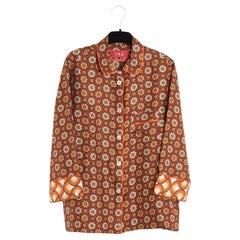 F.R.S. For Restless Sleepers Top TU Geometric gold Silk Jacket OS FRS