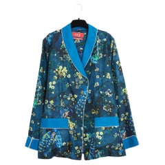 F.R.S. For Restless Sleepers Top Veste TU Sakura Print Navy Silk Jacket OS FRS