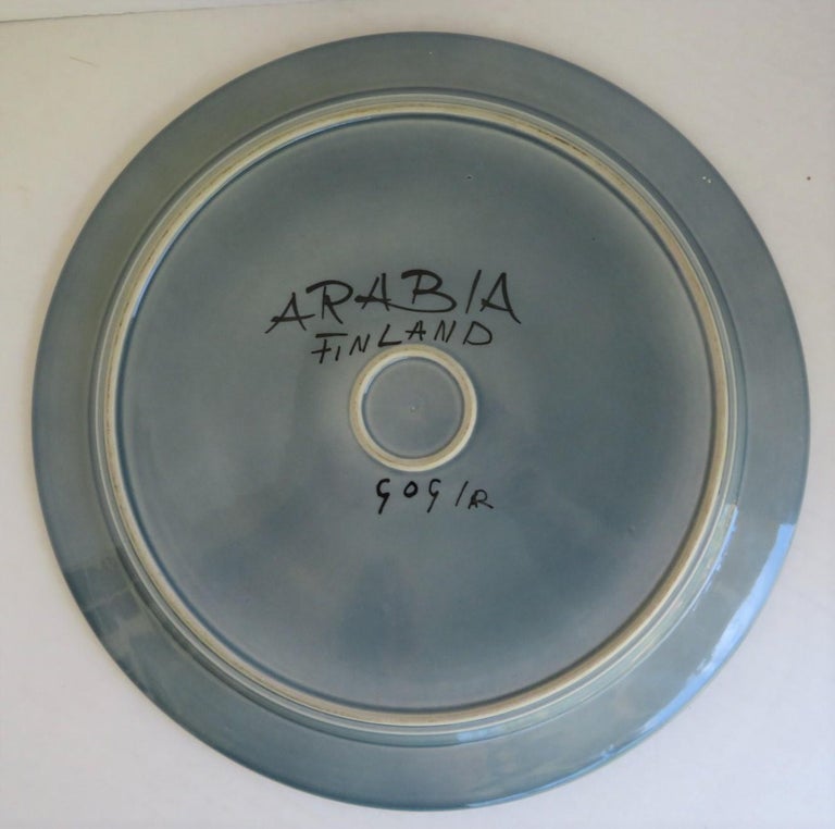 Ceramic Fructus Modern Chop Plate by Gunvor Olin Grönquist for Arabia Finland 1960s For Sale