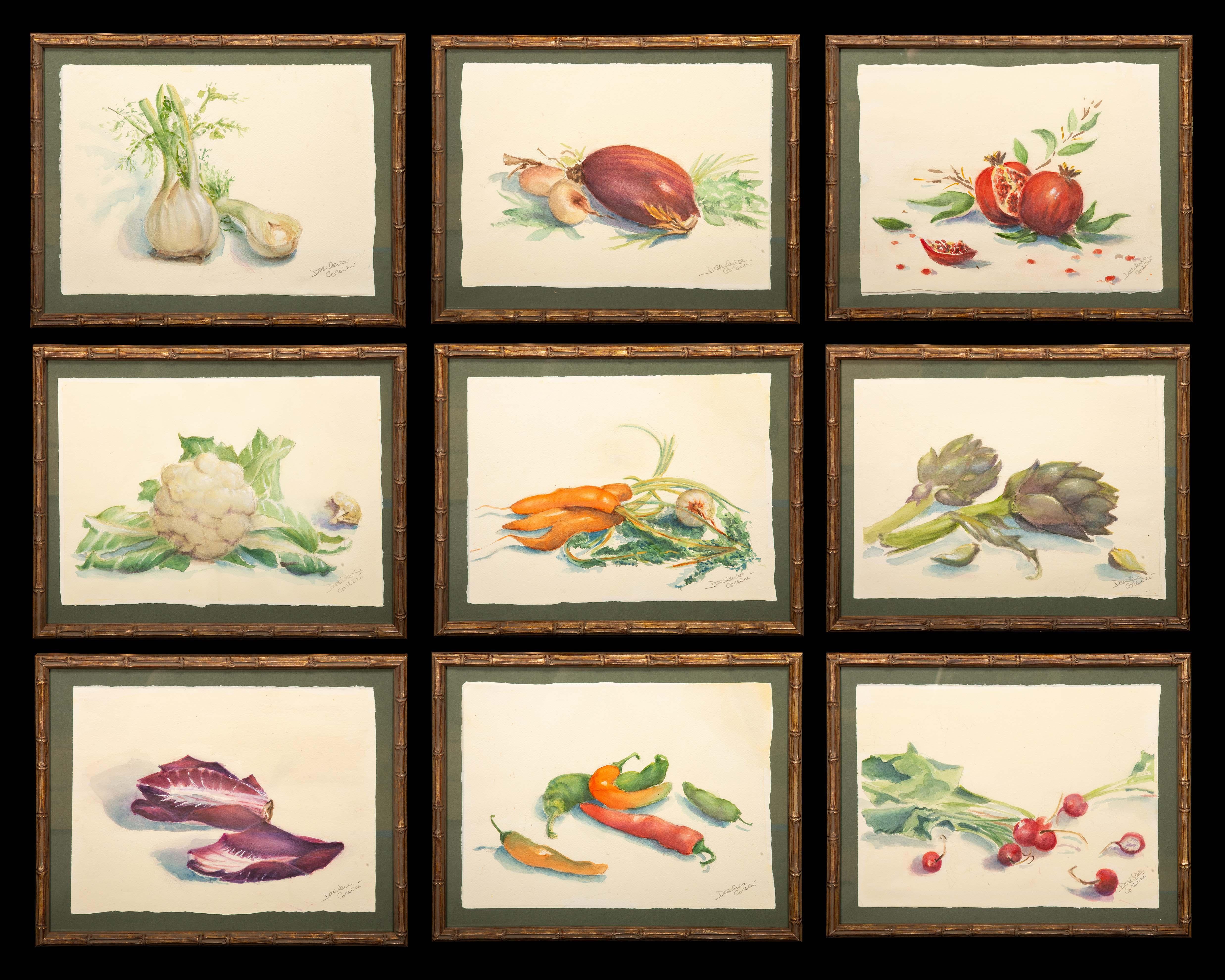 Fruit and Veggie Watercolor Collection by Desideria Corsini For Sale 4