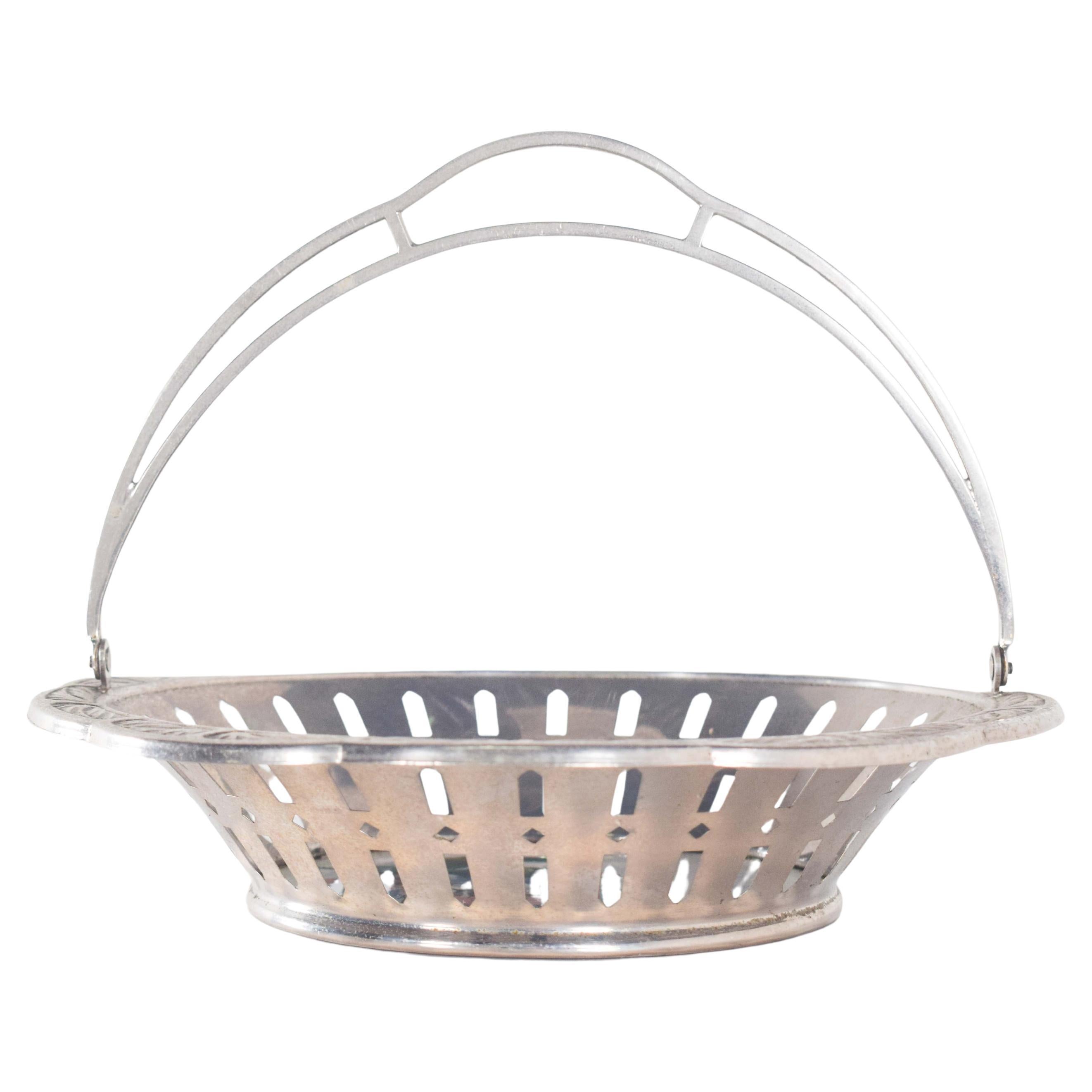 Fruit Basket Made of Metal and Porcelain